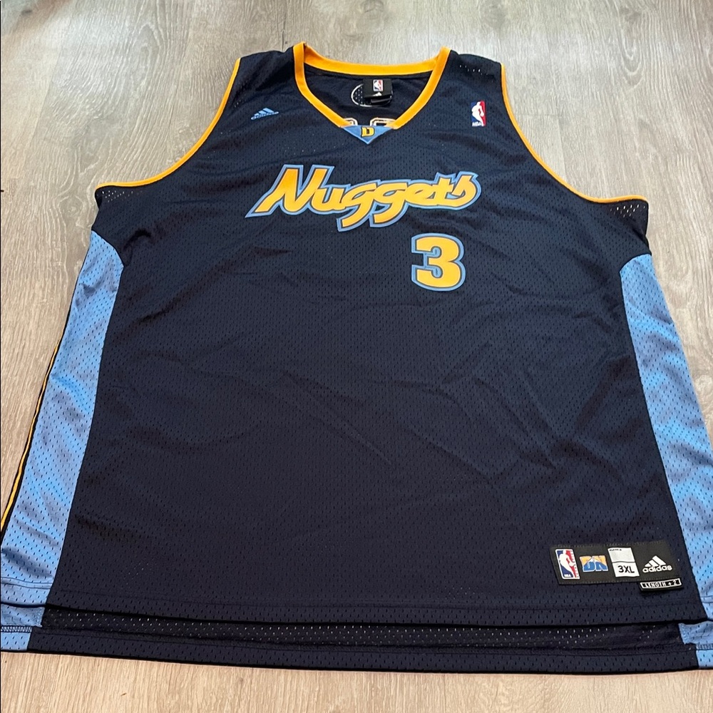 Adidas Nuggets Black and Gold Jersey